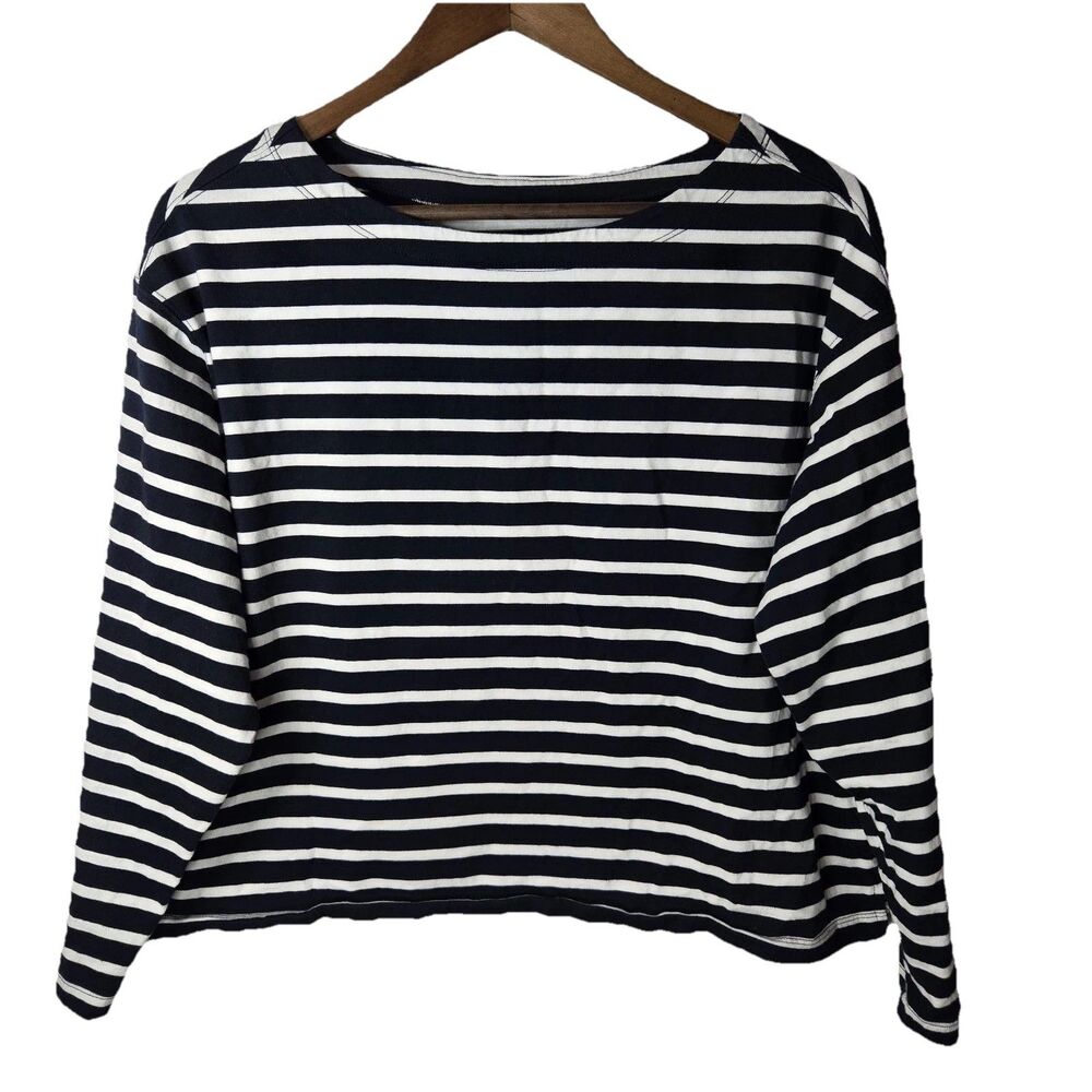 Old Navy Blue White Stripe Long Sleeve T Shirt Large